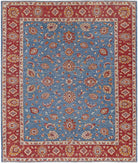 Ziegler 8'3'' X 9'10'' Hand-Knotted Wool Rug 8'3'' x 9'10'' (248 X 295) / Blue / Red