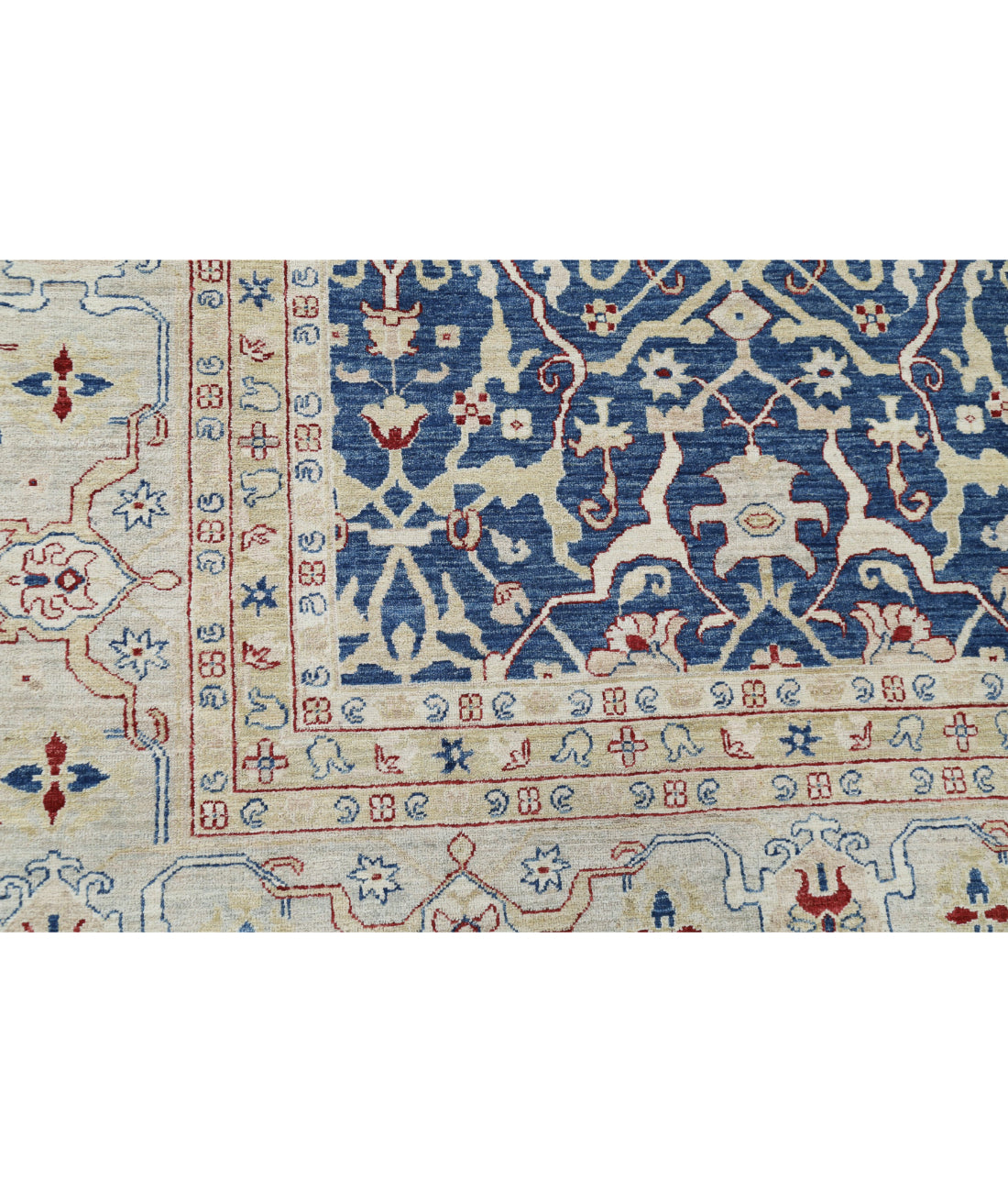 Ziegler 9'8'' X 21'2'' Hand-Knotted Wool Rug 9'8'' x 21'2'' (290 X 635) / Blue / Grey