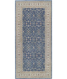 Ziegler 9'8'' X 21'2'' Hand-Knotted Wool Rug 9'8'' x 21'2'' (290 X 635) / Blue / Grey