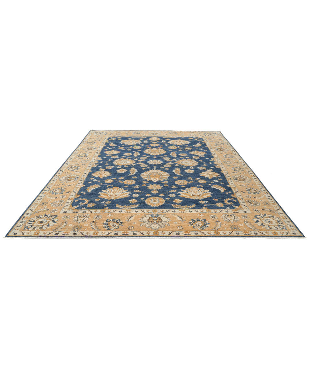 Ziegler 9'3'' X 11'7'' Hand-Knotted Wool Rug 9'3'' x 11'7'' (278 X 348) / Blue / Orange