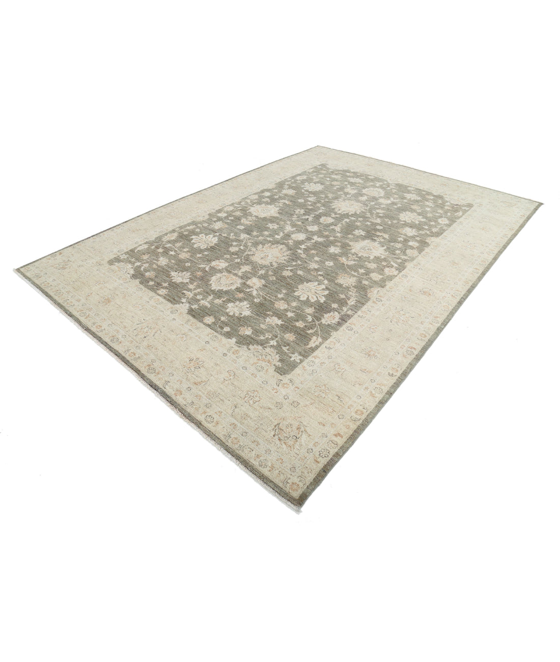 Ziegler 8'0'' X 11'4'' Hand-Knotted Wool Rug 8'0'' x 11'4'' (240 X 340) / Green / Taupe