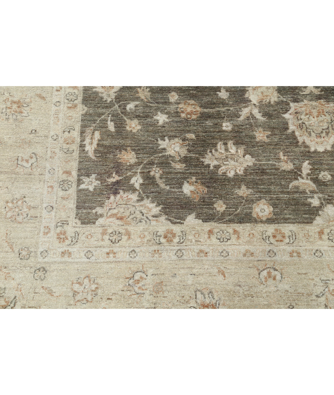 Ziegler 8'0'' X 11'4'' Hand-Knotted Wool Rug 8'0'' x 11'4'' (240 X 340) / Green / Taupe