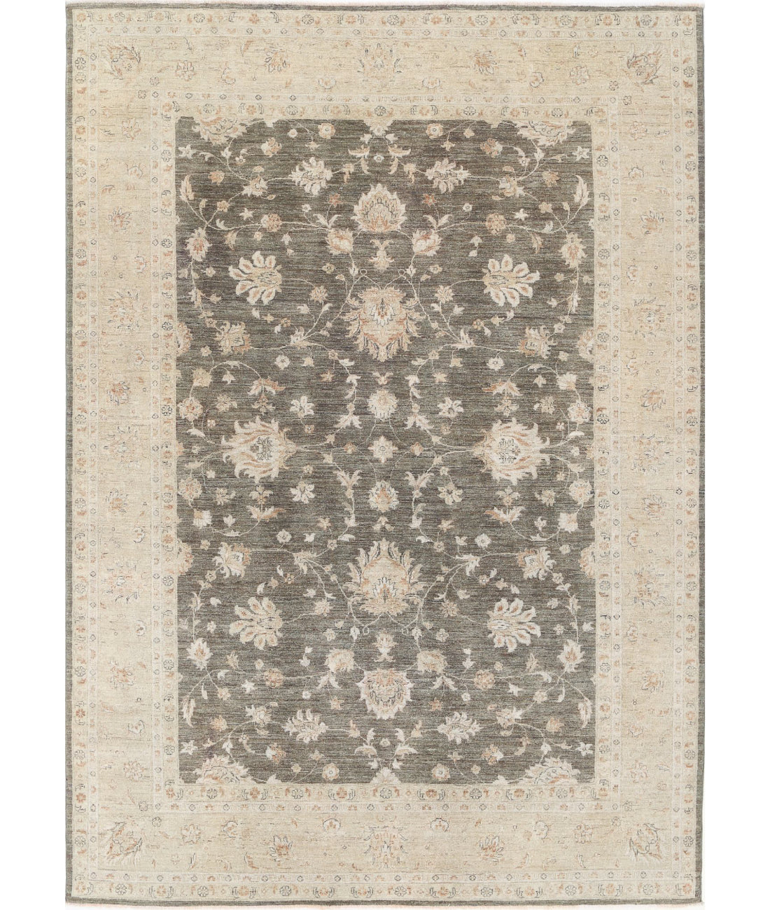 Ziegler 8'0'' X 11'4'' Hand-Knotted Wool Rug 8'0'' x 11'4'' (240 X 340) / Green / Taupe