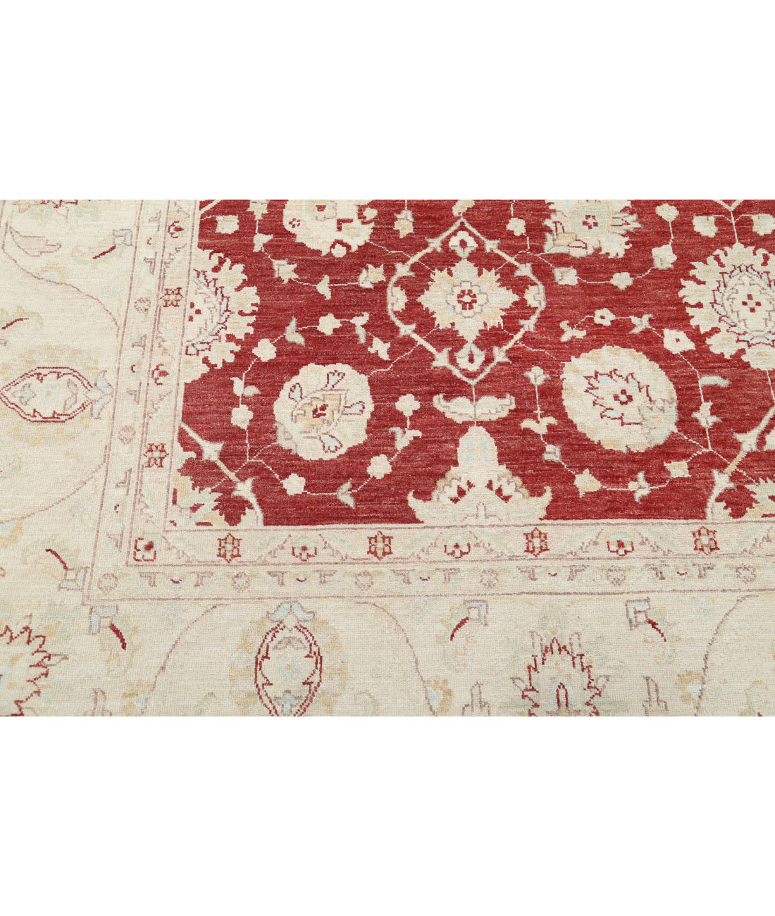 Ziegler 9'11'' X 13'8'' Hand-Knotted Wool Rug 9'11'' x 13'8'' (298 X 410) / Red / Ivory