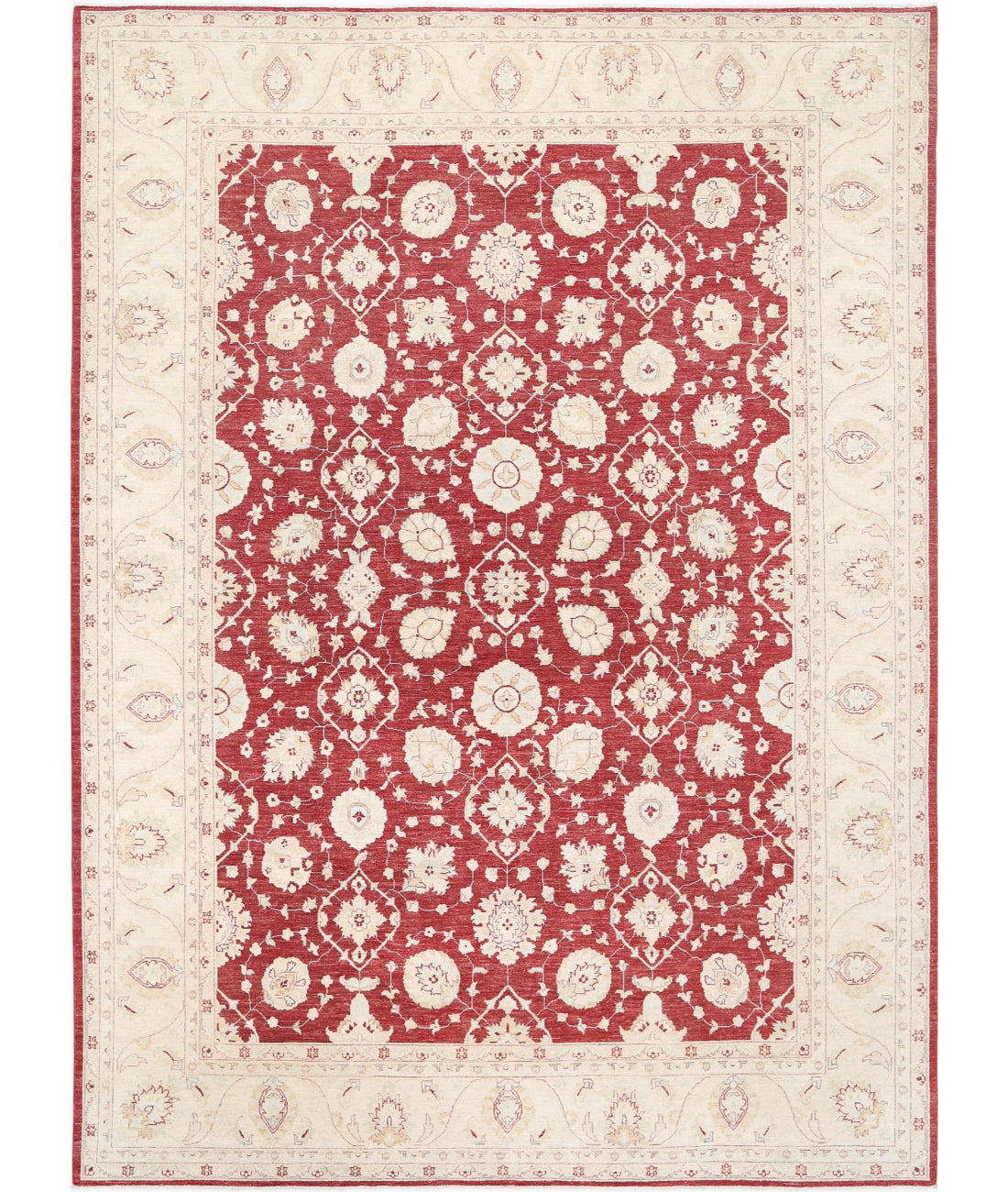 Ziegler 9'11'' X 13'8'' Hand-Knotted Wool Rug 9'11'' x 13'8'' (298 X 410) / Red / Ivory