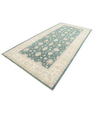 Serenity 6'5'' X 13'0'' Hand-Knotted Wool Rug 6'5'' x 13'0'' (193 X 390) / Green / Ivory