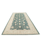 Serenity 6'5'' X 13'0'' Hand-Knotted Wool Rug 6'5'' x 13'0'' (193 X 390) / Green / Ivory