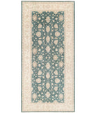 Serenity 6'5'' X 13'0'' Hand-Knotted Wool Rug 6'5'' x 13'0'' (193 X 390) / Green / Ivory