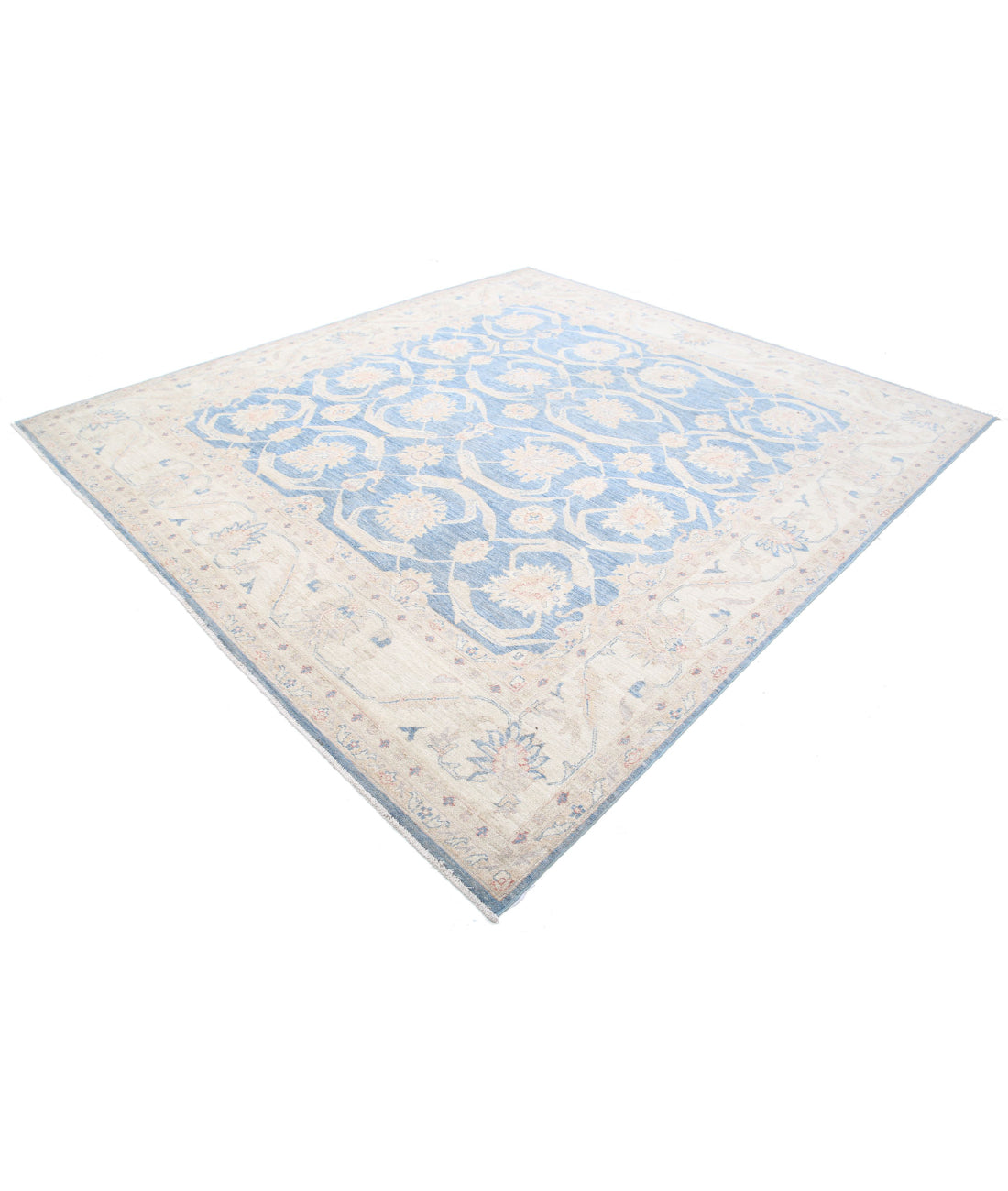 Serenity 9'2'' X 10'0'' Hand-Knotted Wool Rug 9'2'' x 10'0'' (275 X 300) / Blue / Ivory