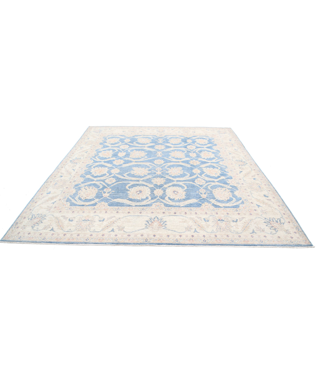 Serenity 9'2'' X 10'0'' Hand-Knotted Wool Rug 9'2'' x 10'0'' (275 X 300) / Blue / Ivory