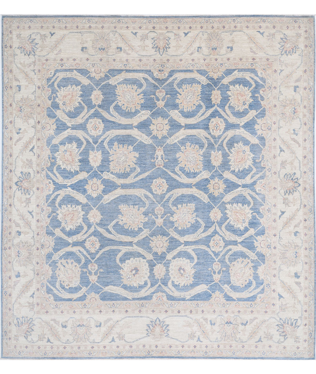 Serenity 9'2'' X 10'0'' Hand-Knotted Wool Rug 9'2'' x 10'0'' (275 X 300) / Blue / Ivory