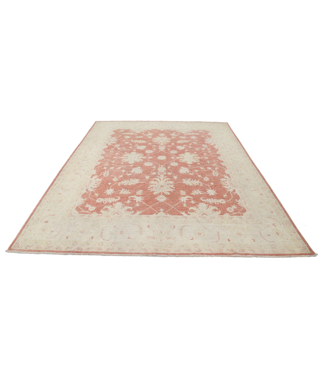 Serenity 8'0'' X 9'11'' Hand-Knotted Wool Rug 8'0'' x 9'11'' (240 X 298) / Red / Ivory