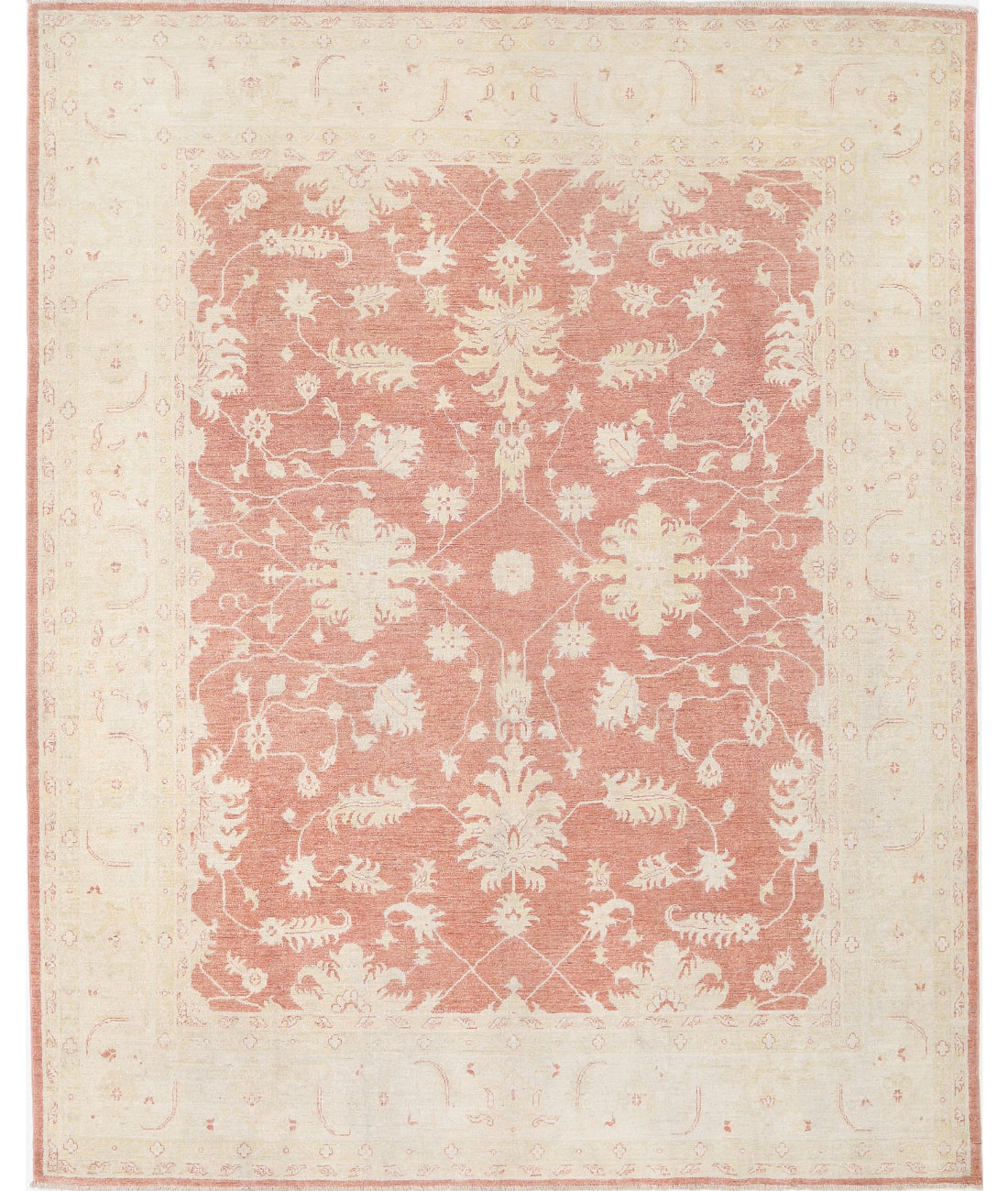 Serenity 8'0'' X 9'11'' Hand-Knotted Wool Rug 8'0'' x 9'11'' (240 X 298) / Red / Ivory