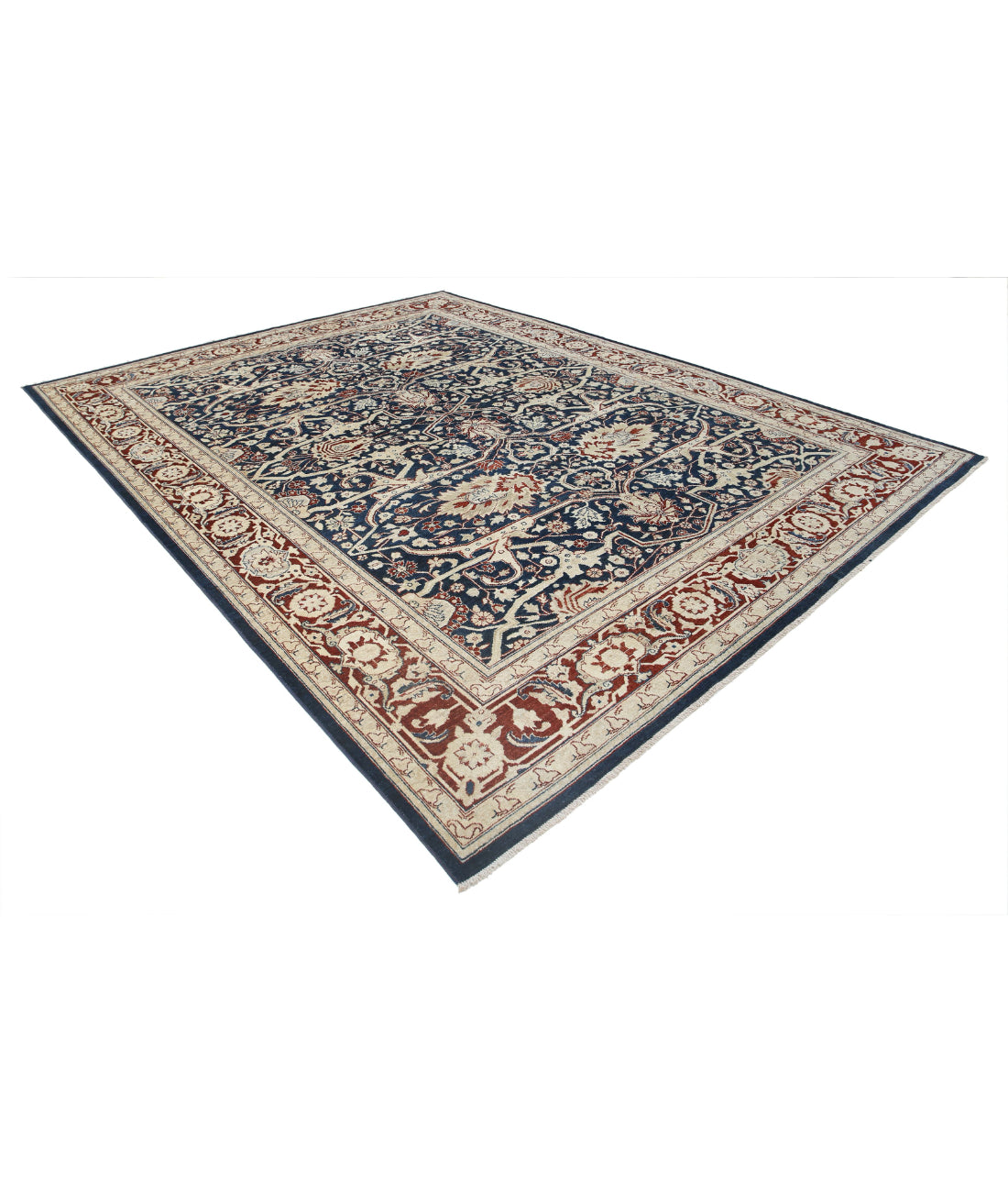 Ziegler 9'0'' X 11'6'' Hand-Knotted Wool Rug 9'0'' x 11'6'' (270 X 345) / Blue / Red