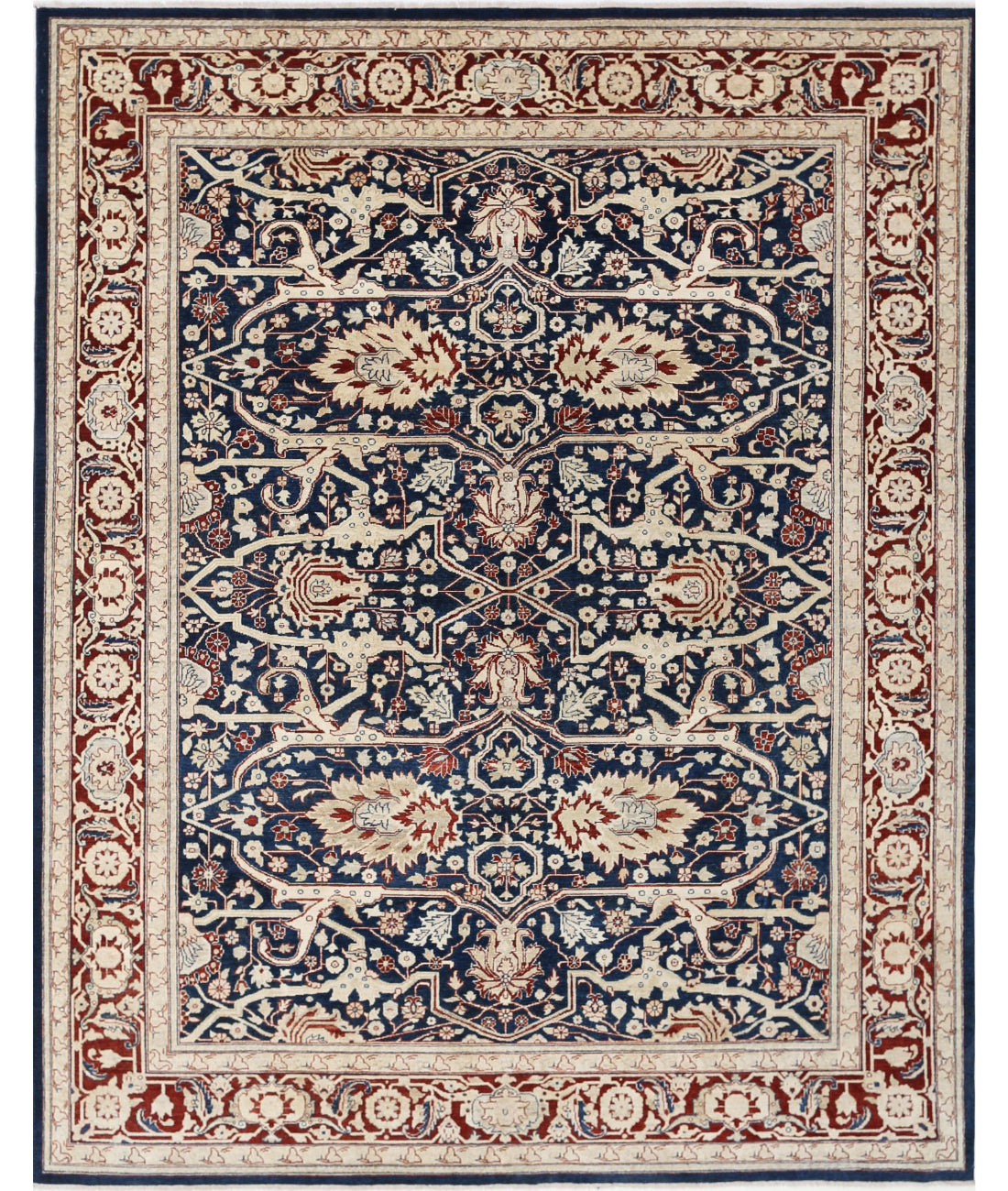 Ziegler 9'0'' X 11'6'' Hand-Knotted Wool Rug 9'0'' x 11'6'' (270 X 345) / Blue / Red