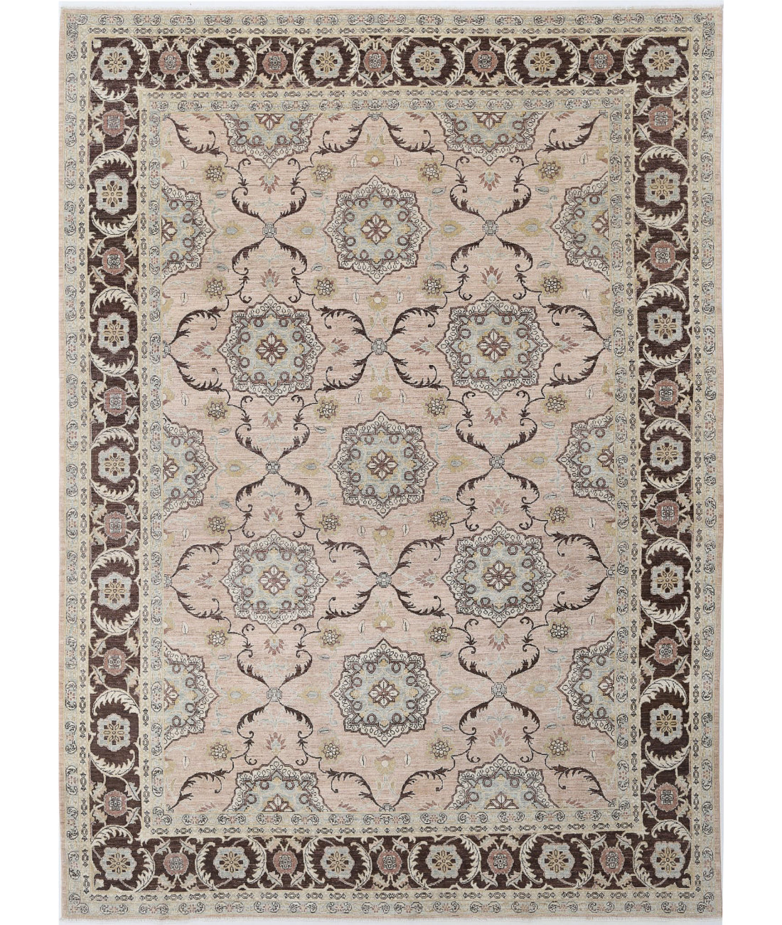 Ziegler 10'1'' X 14'0'' Hand-Knotted Wool Rug 10'1'' x 14'0'' (303 X 420) / Taupe / Brown