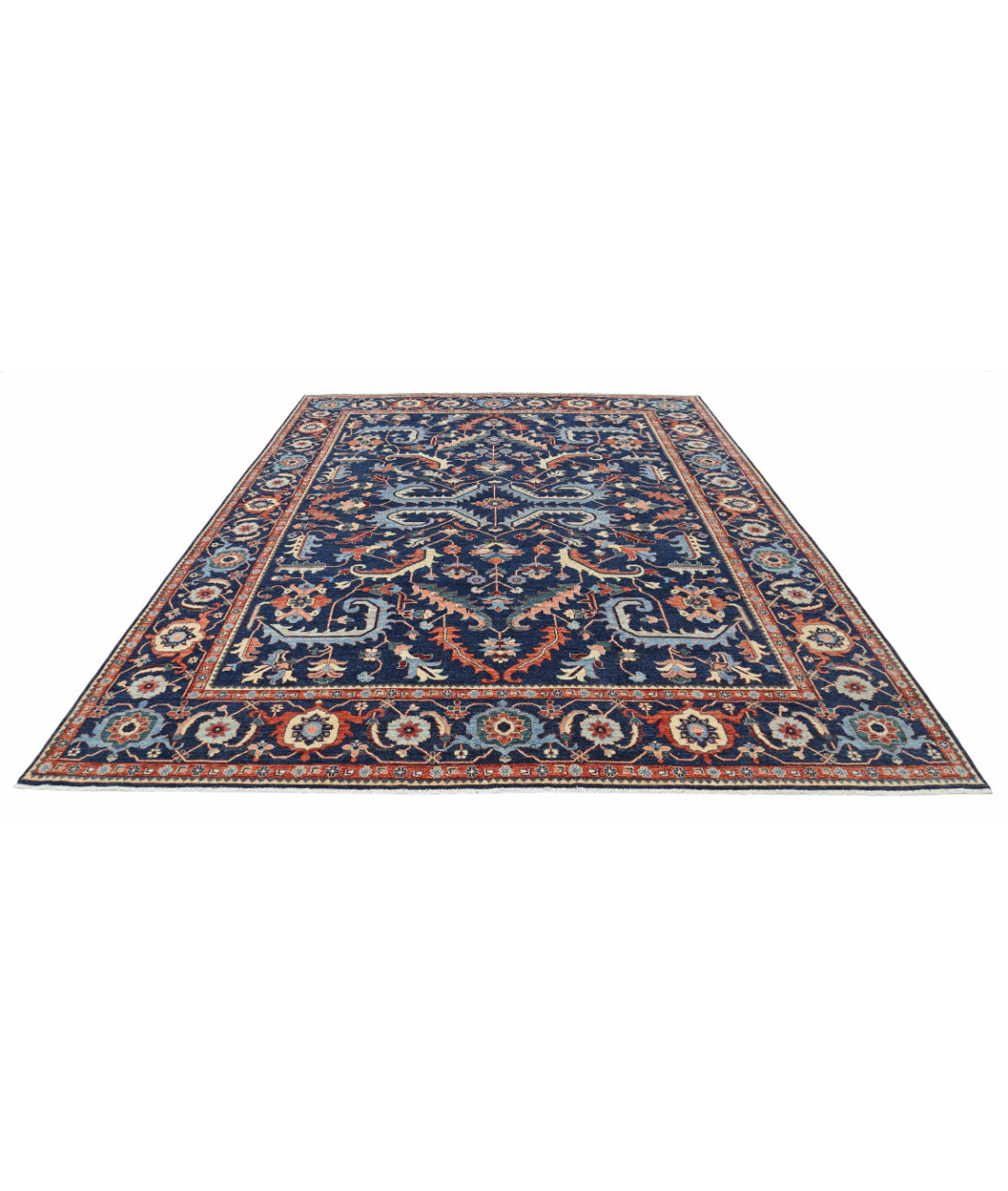 Ziegler 8'9'' X 11'7'' Hand-Knotted Wool Rug 8'9'' x 11'7'' (263 X 348) / Blue / Blue