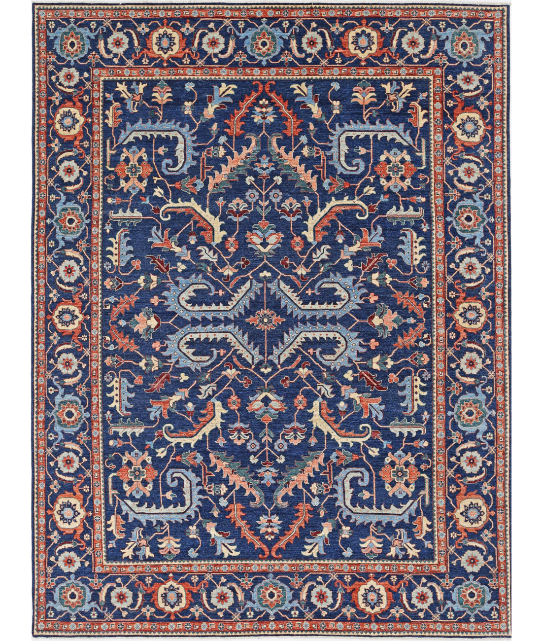 Ziegler 8'9'' X 11'7'' Hand-Knotted Wool Rug 8'9'' x 11'7'' (263 X 348) / Blue / Blue