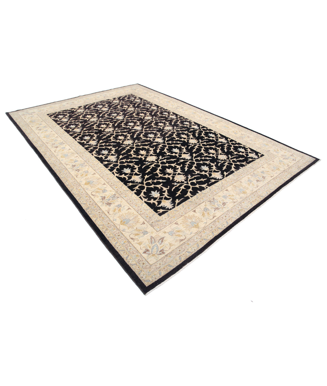 Ziegler 7'9'' X 10'9'' Hand-Knotted Wool Rug 7'9'' x 10'9'' (233 X 323) / Black / Ivory