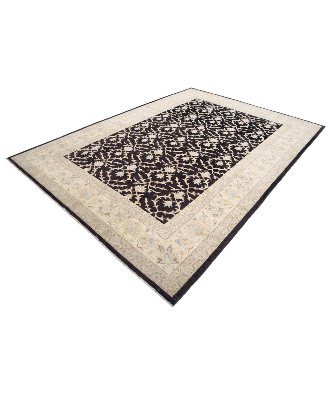 Ziegler 7'9'' X 10'9'' Hand-Knotted Wool Rug 7'9'' x 10'9'' (233 X 323) / Black / Ivory