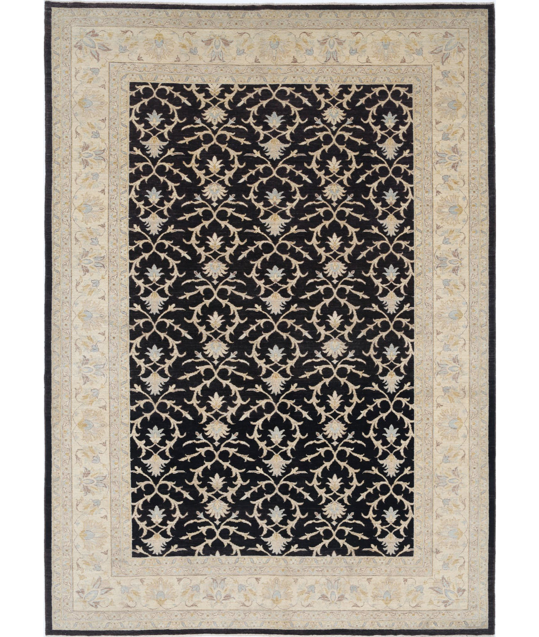 Ziegler 7'9'' X 10'9'' Hand-Knotted Wool Rug 7'9'' x 10'9'' (233 X 323) / Black / Ivory