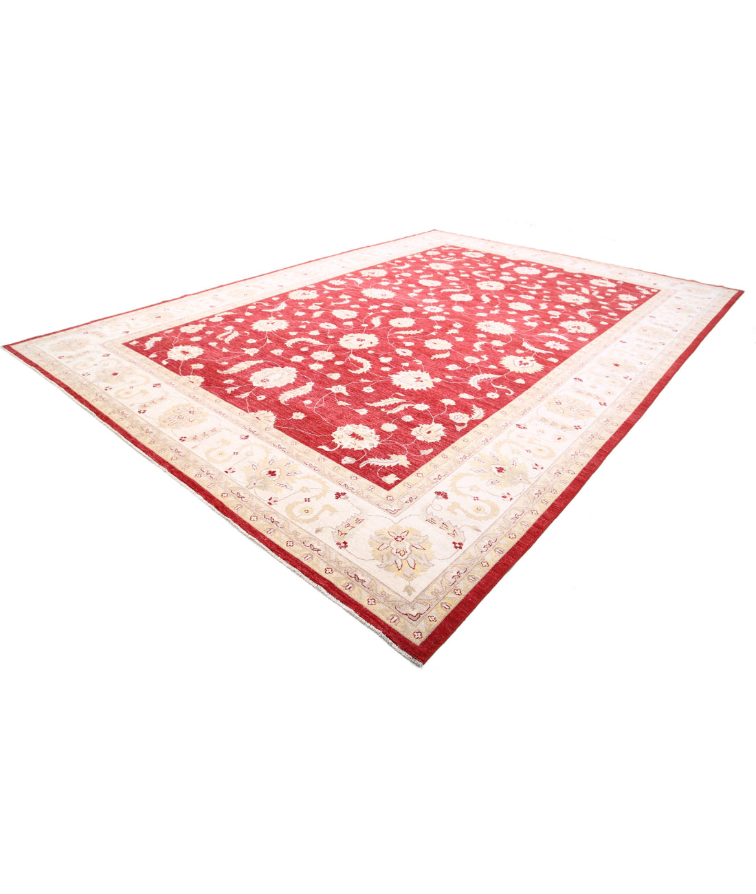 Ziegler 12'3'' X 17'1'' Hand-Knotted Wool Rug 12'3'' x 17'1'' (368 X 513) / Red / Ivory