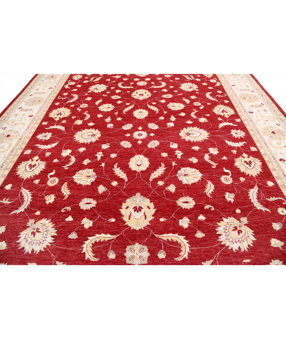 Ziegler 12'3'' X 17'1'' Hand-Knotted Wool Rug 12'3'' x 17'1'' (368 X 513) / Red / Ivory