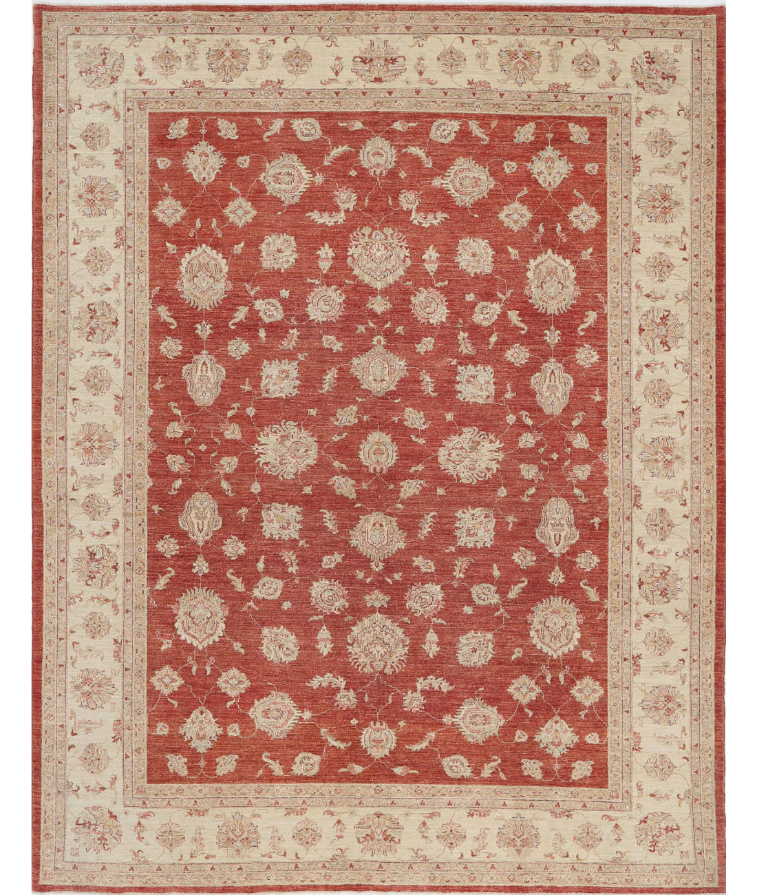 Ziegler 8'10'' X 11'5'' Hand-Knotted Wool Rug 8'10'' x 11'5'' (265 X 343) / Red / Ivory