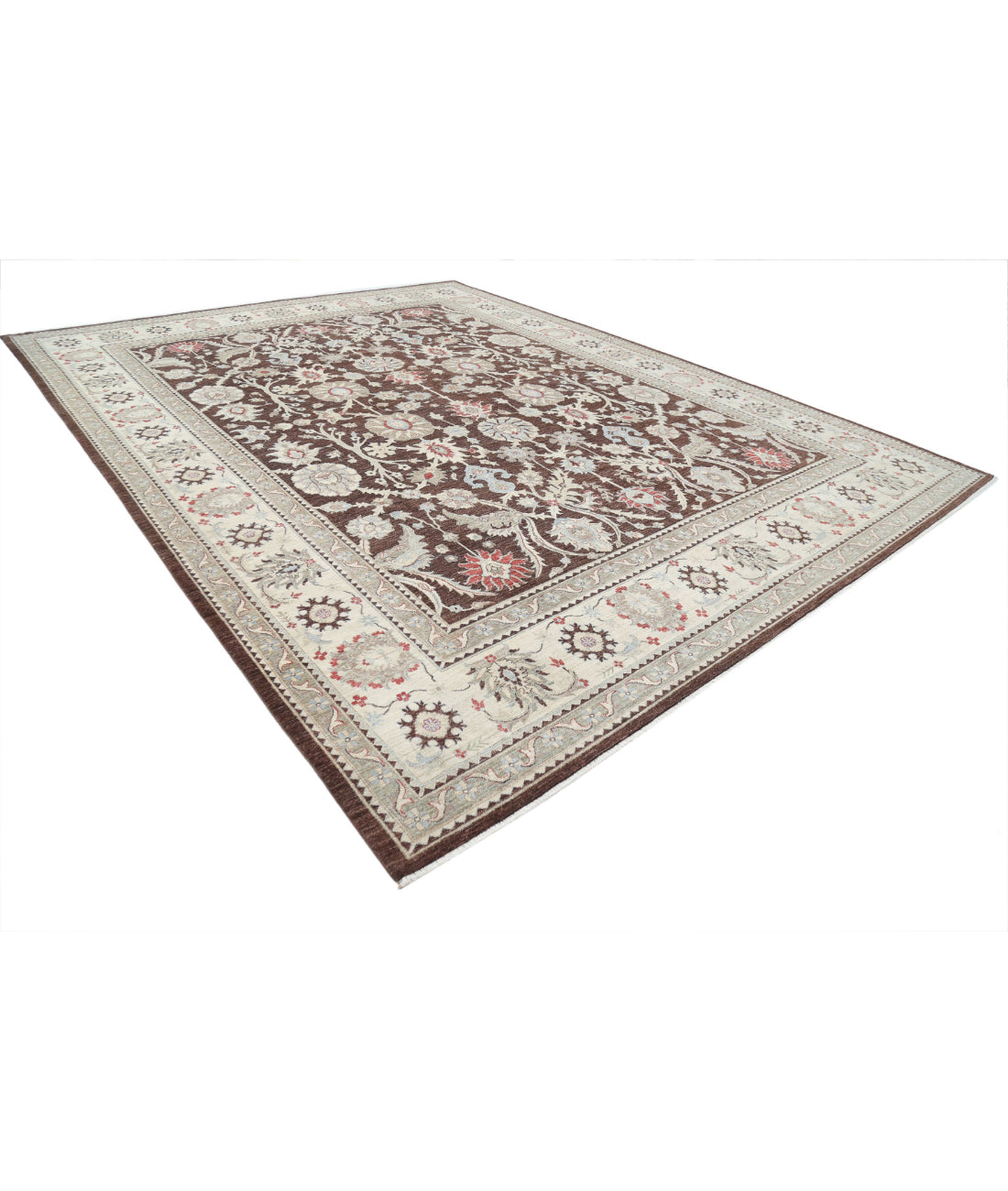 Ziegler 11'8'' X 14'11'' Hand-Knotted Wool Rug 11'8'' x 14'11'' (350 X 448) / Brown / Ivory