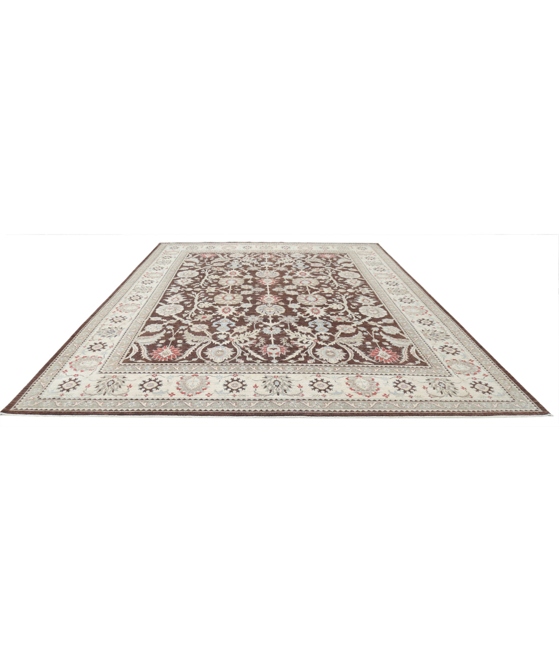 Ziegler 11'8'' X 14'11'' Hand-Knotted Wool Rug 11'8'' x 14'11'' (350 X 448) / Brown / Ivory