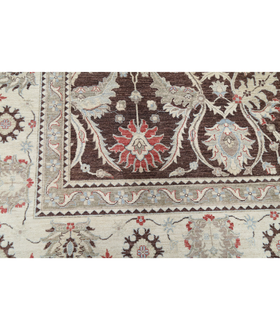 Ziegler 11'8'' X 14'11'' Hand-Knotted Wool Rug 11'8'' x 14'11'' (350 X 448) / Brown / Ivory