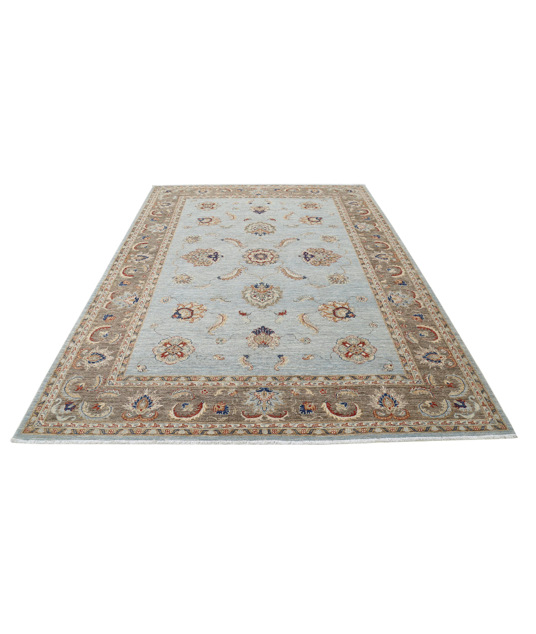 Ziegler 6'11'' X 9'10'' Hand-Knotted Wool Rug 6'11'' x 9'10'' (208 X 295) / Blue / Brown