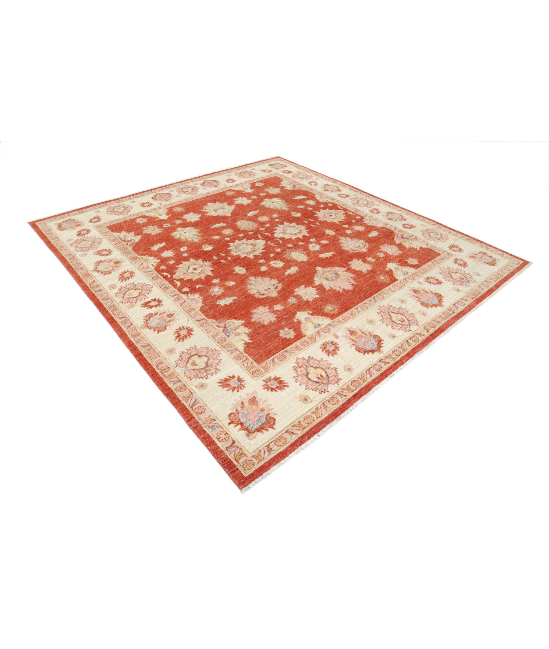 Ziegler 7'9'' X 8'2'' Hand-Knotted Wool Rug 7'9'' x 8'2'' (233 X 245) / Red / Ivory