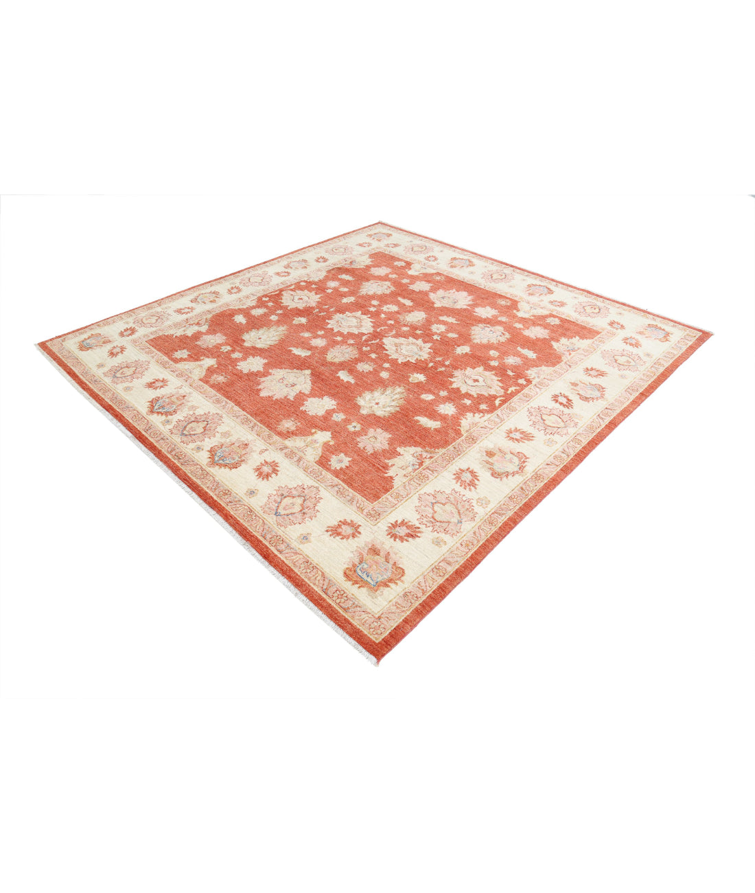 Ziegler 7'9'' X 8'2'' Hand-Knotted Wool Rug 7'9'' x 8'2'' (233 X 245) / Red / Ivory