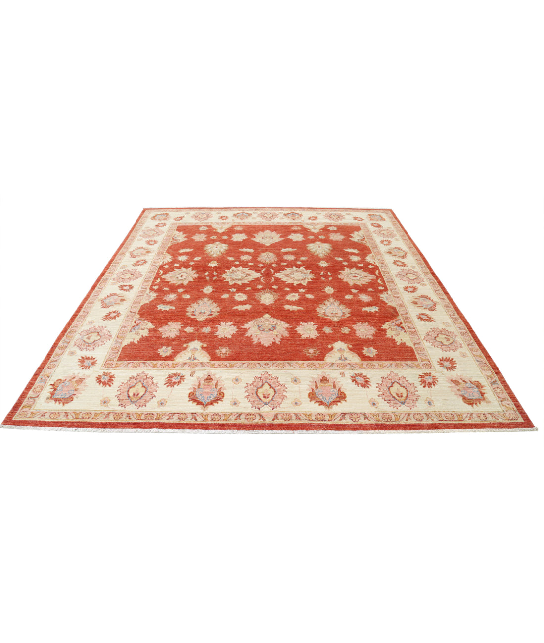 Ziegler 7'9'' X 8'2'' Hand-Knotted Wool Rug 7'9'' x 8'2'' (233 X 245) / Red / Ivory