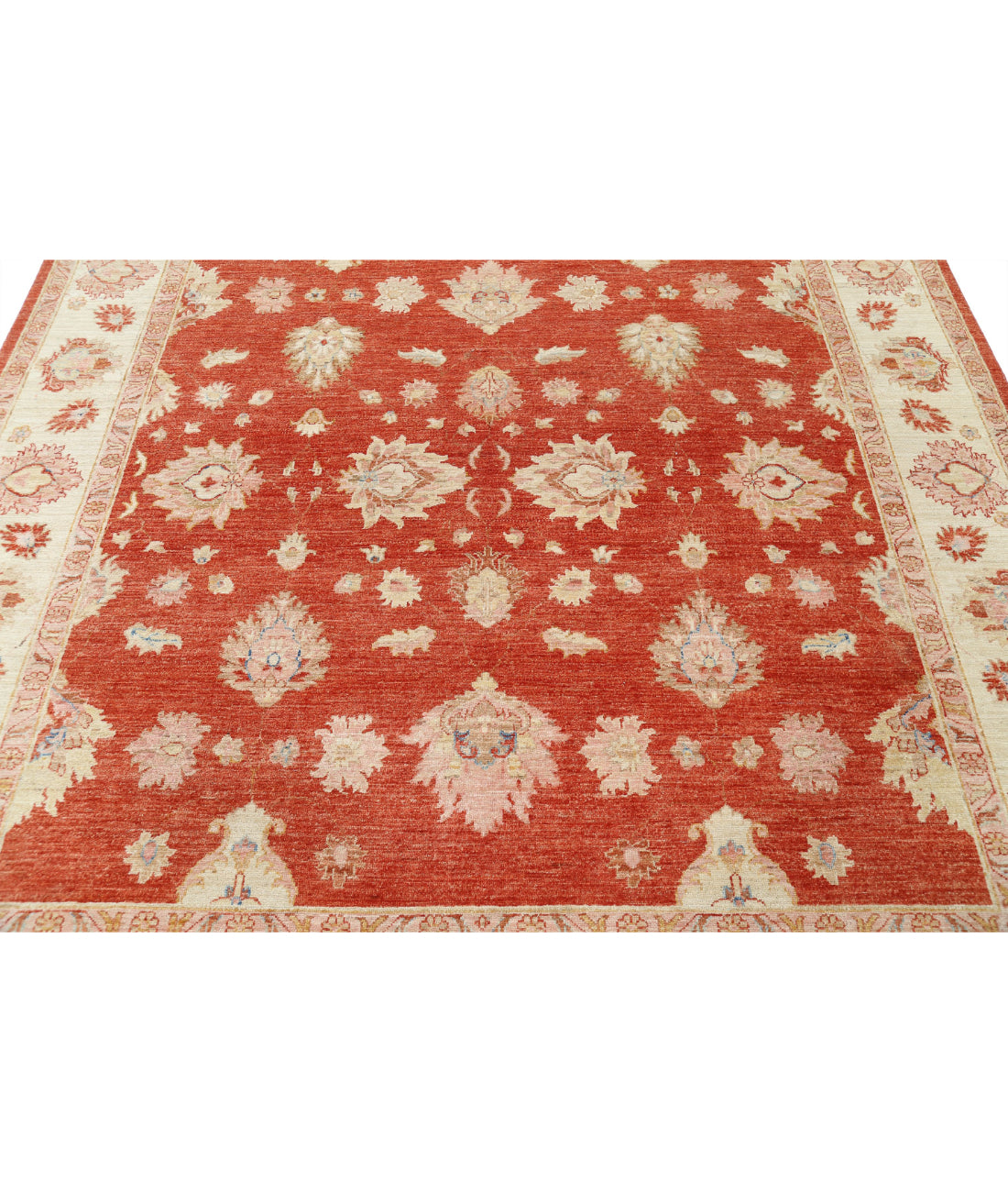 Ziegler 7'9'' X 8'2'' Hand-Knotted Wool Rug 7'9'' x 8'2'' (233 X 245) / Red / Ivory