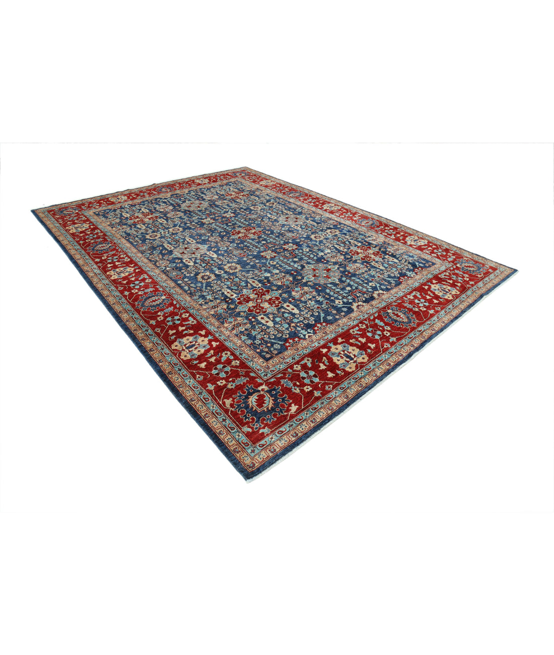 Ziegler 9'1'' X 12'2'' Hand-Knotted Wool Rug 9'1'' x 12'2'' (273 X 365) / Blue / Red