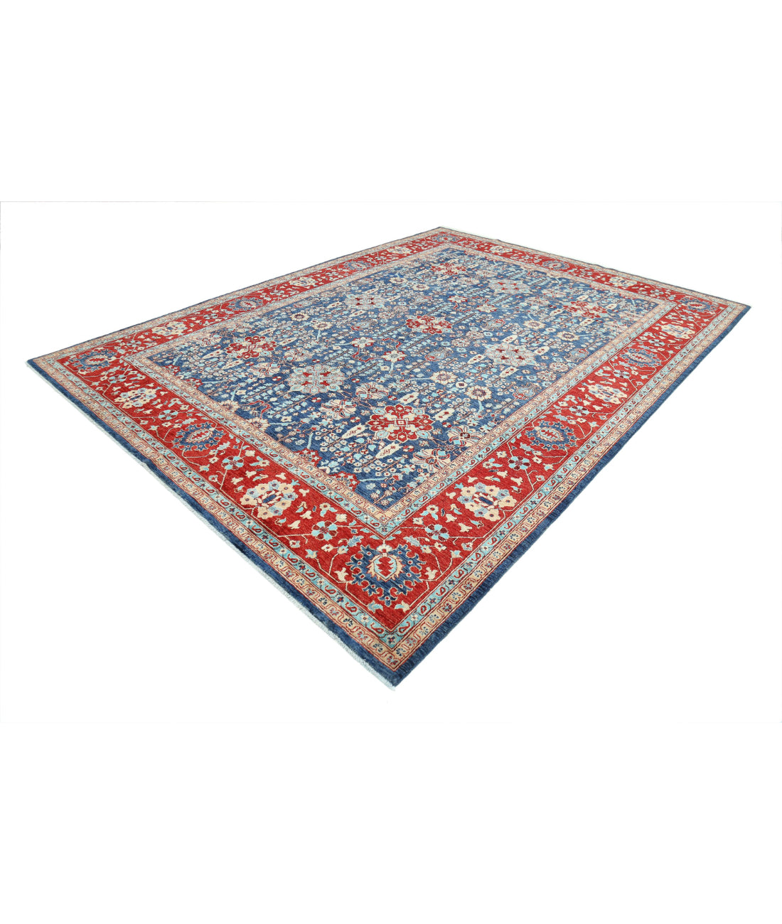 Ziegler 9'1'' X 12'2'' Hand-Knotted Wool Rug 9'1'' x 12'2'' (273 X 365) / Blue / Red