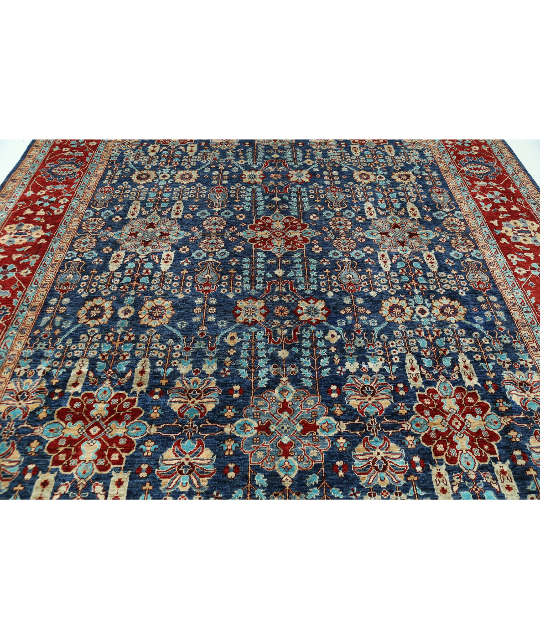 Ziegler 9'1'' X 12'2'' Hand-Knotted Wool Rug 9'1'' x 12'2'' (273 X 365) / Blue / Red