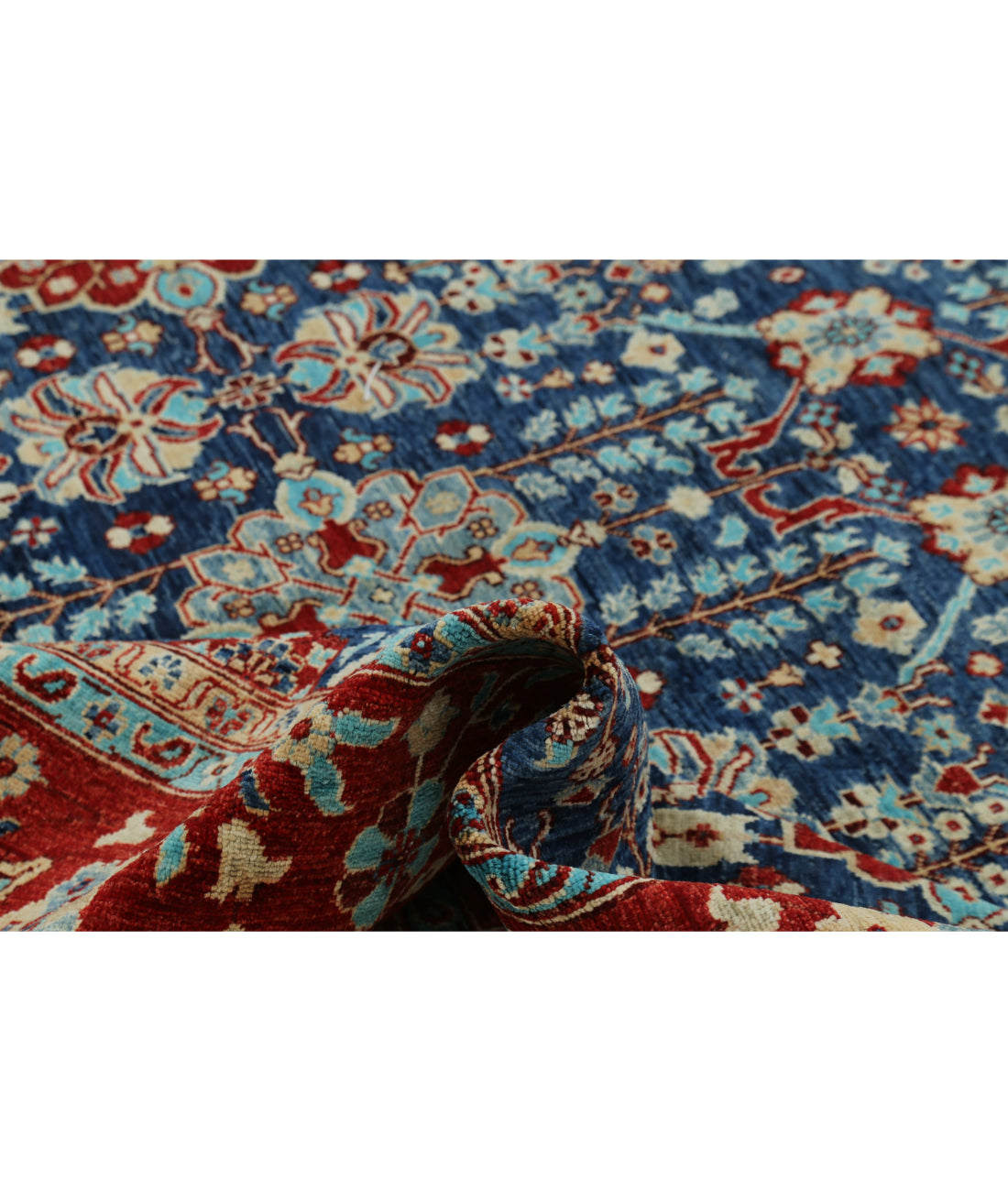 Ziegler 9'1'' X 12'2'' Hand-Knotted Wool Rug 9'1'' x 12'2'' (273 X 365) / Blue / Red