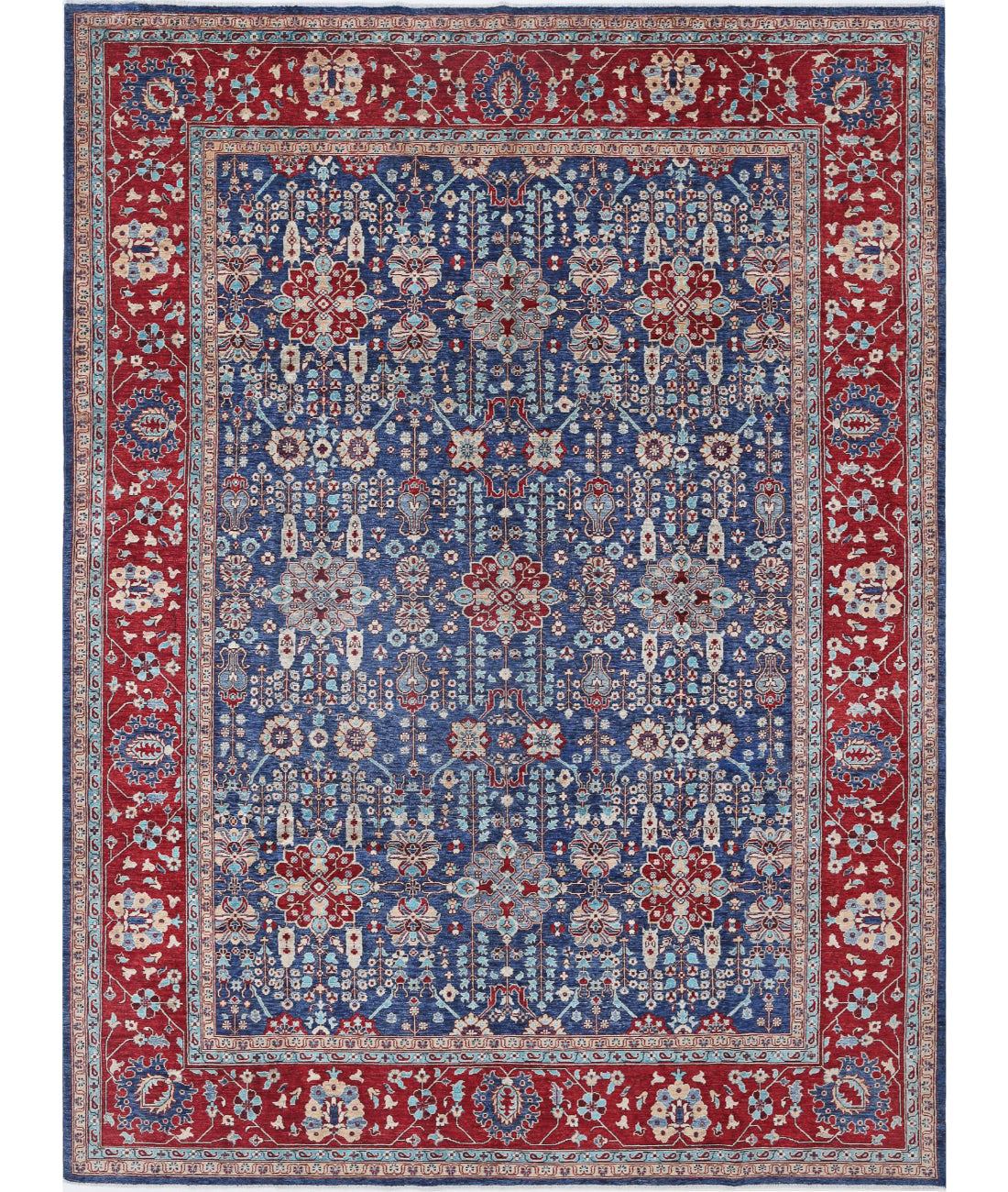 Ziegler 9'1'' X 12'2'' Hand-Knotted Wool Rug 9'1'' x 12'2'' (273 X 365) / Blue / Red