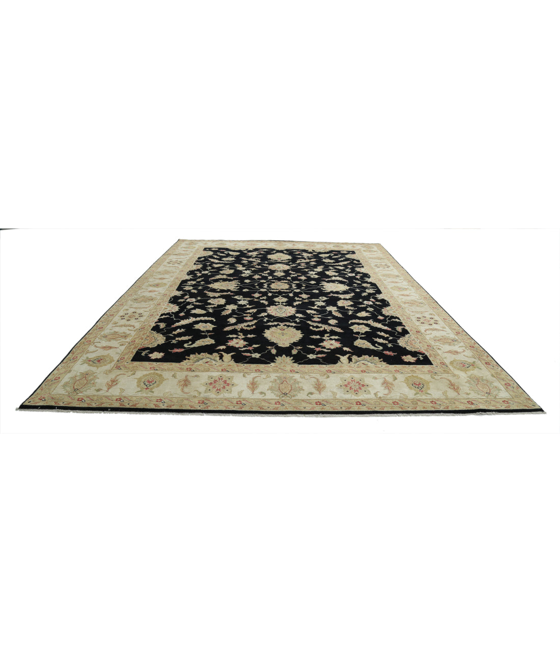 Ziegler 9'10'' X 13'6'' Hand-Knotted Wool Rug 9'10'' x 13'6'' (295 X 405) / Black / Ivory