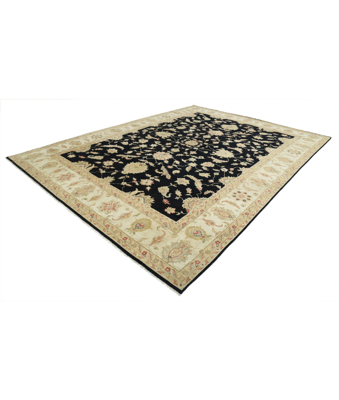 Ziegler 9'10'' X 13'6'' Hand-Knotted Wool Rug 9'10'' x 13'6'' (295 X 405) / Black / Ivory