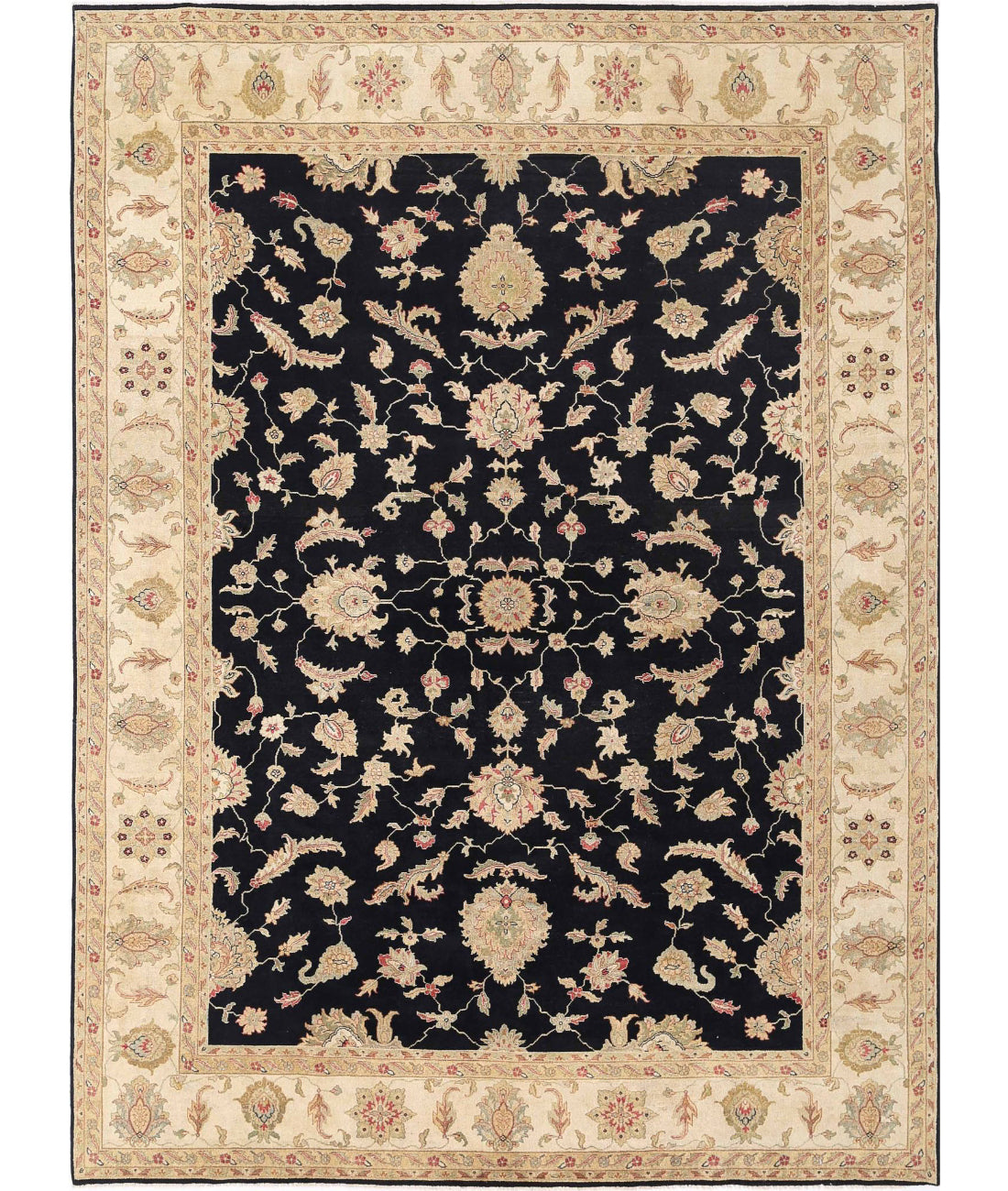 Ziegler 9'10'' X 13'6'' Hand-Knotted Wool Rug 9'10'' x 13'6'' (295 X 405) / Black / Ivory