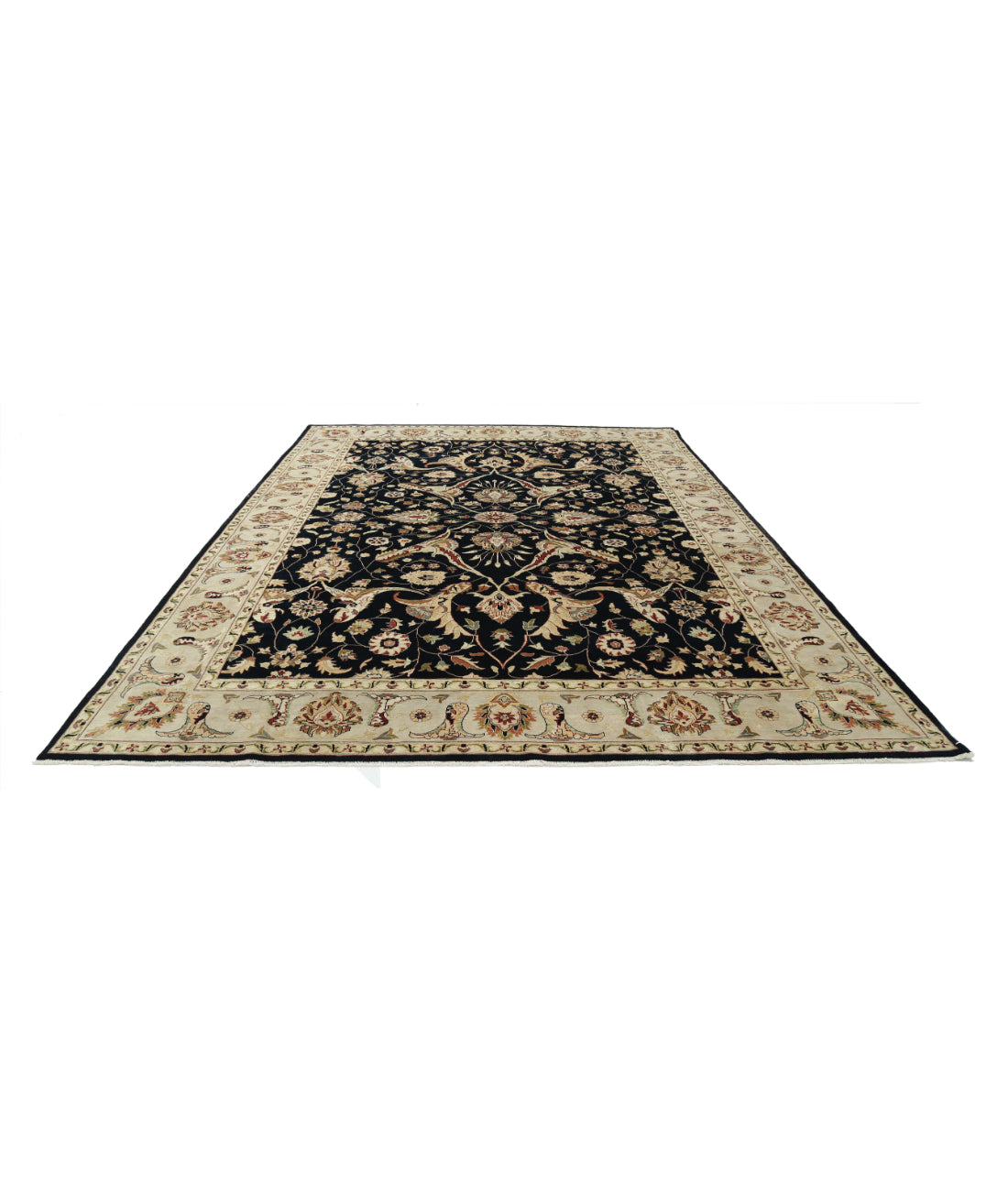 Ziegler 10'0'' X 13'8'' Hand-Knotted Wool Rug 10'0'' x 13'8'' (300 X 410) / Black / Grey