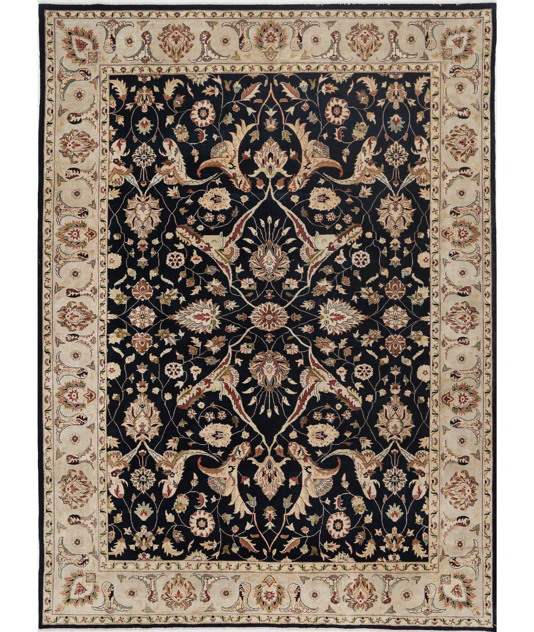 Ziegler 10'0'' X 13'8'' Hand-Knotted Wool Rug 10'0'' x 13'8'' (300 X 410) / Black / Grey