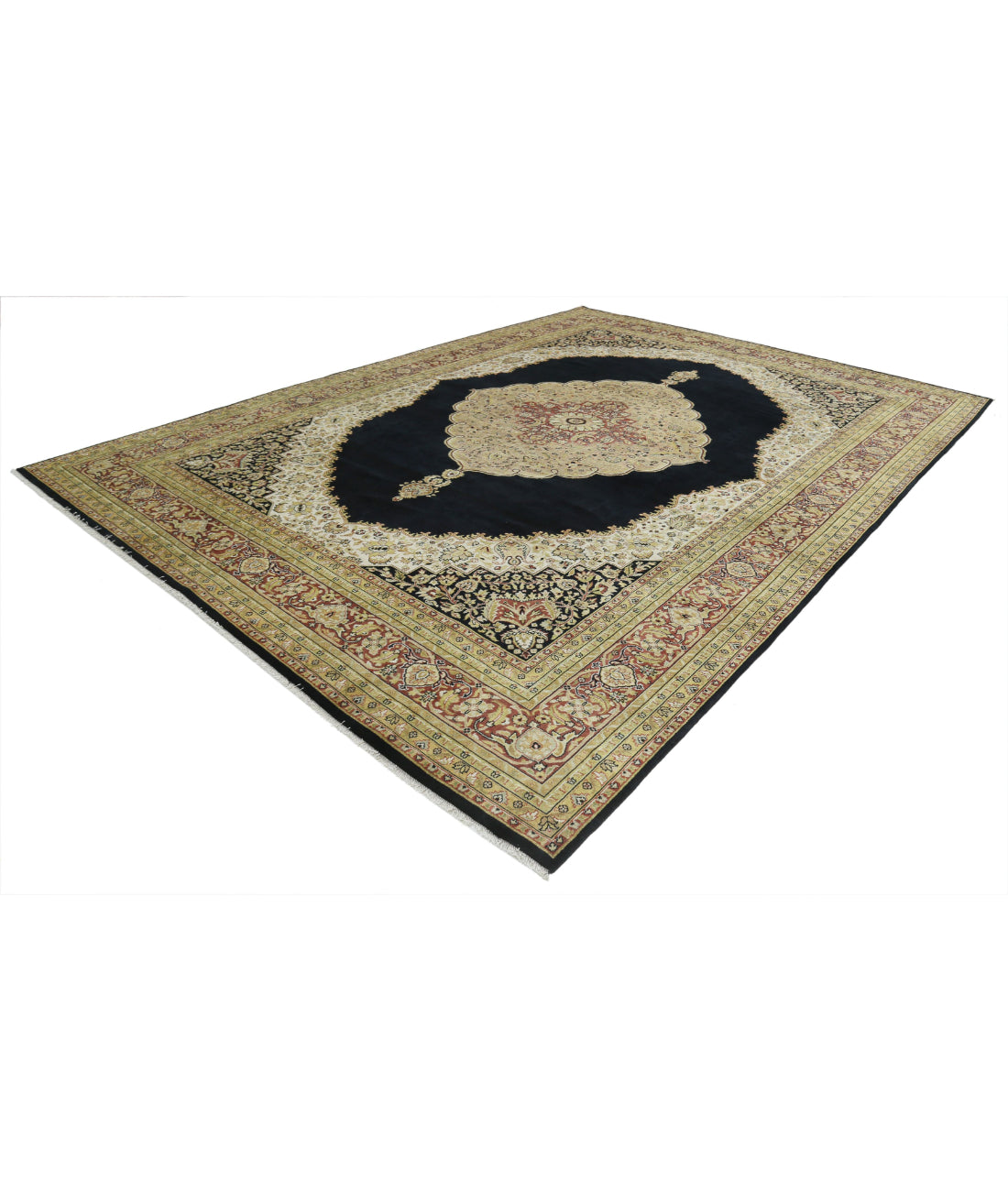 Ziegler 9'10'' X 13'7'' Hand-Knotted Wool Rug 9'10'' x 13'7'' (295 X 408) / Black / Burgundy