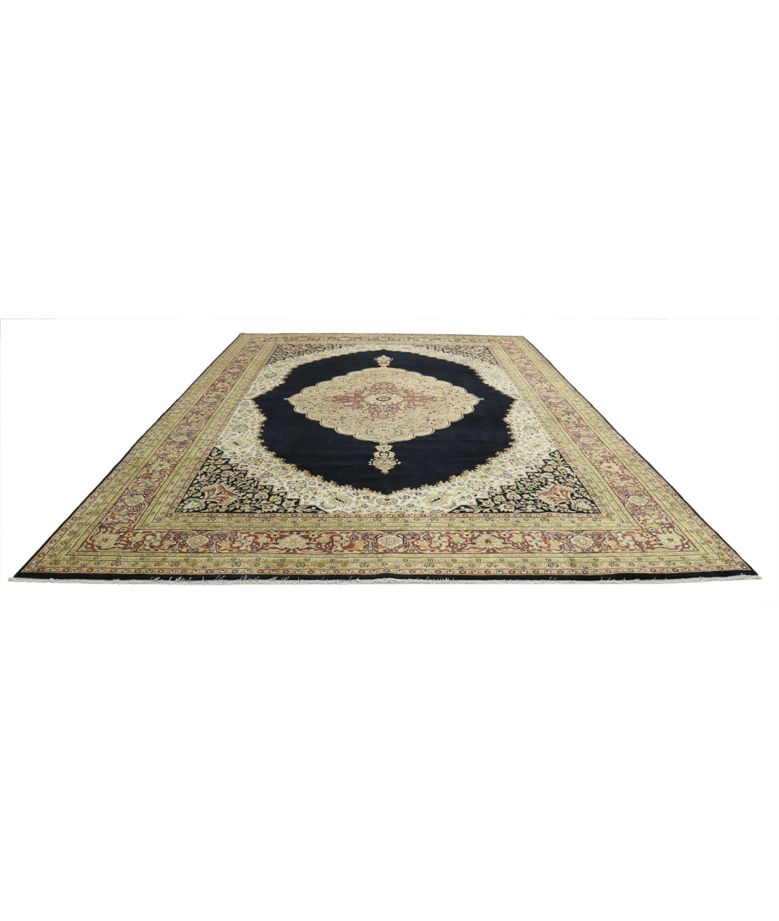 Ziegler 9'10'' X 13'7'' Hand-Knotted Wool Rug 9'10'' x 13'7'' (295 X 408) / Black / Burgundy