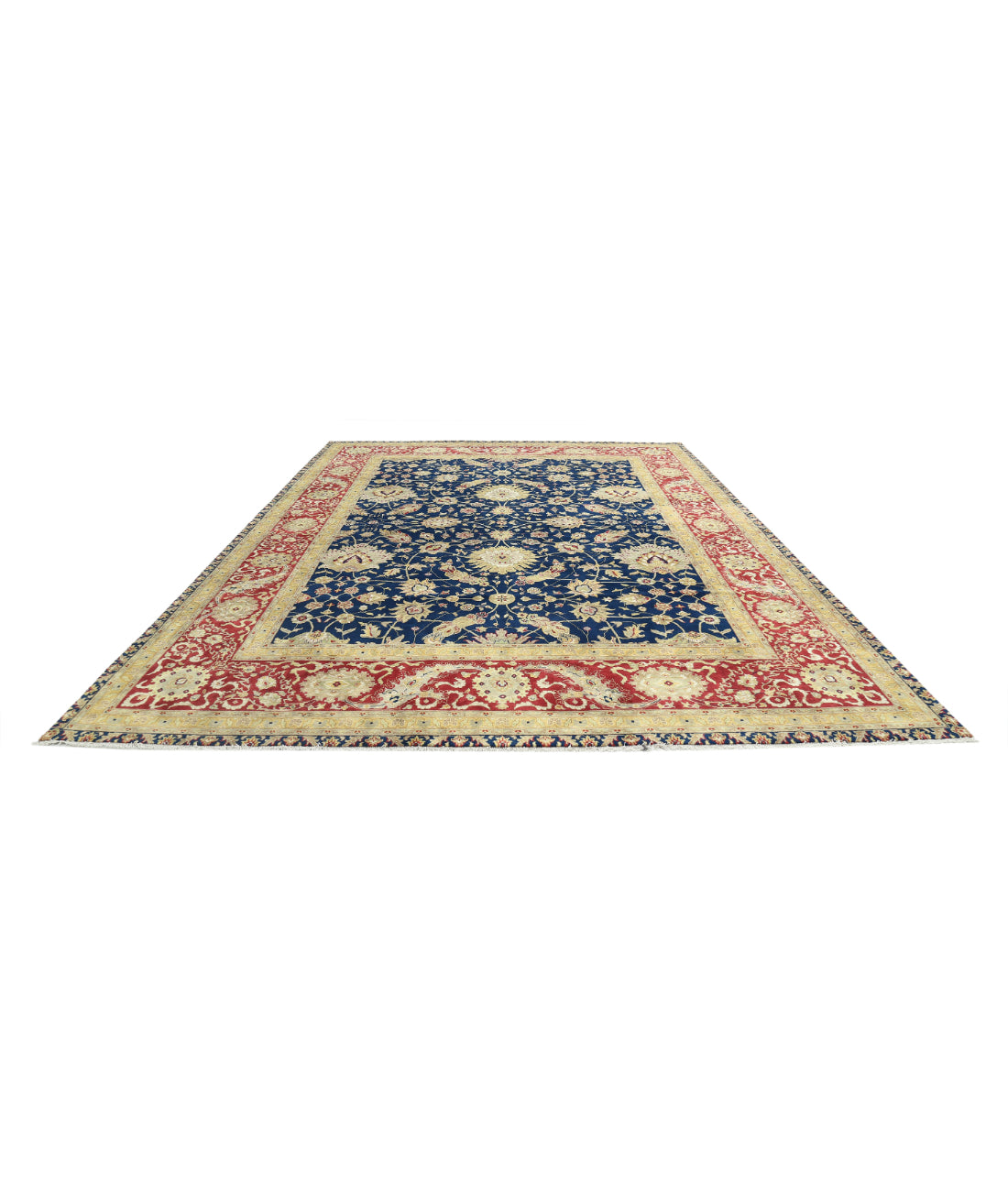 Ziegler 9'11'' X 13'10'' Hand-Knotted Wool Rug 9'11'' x 13'10'' (298 X 415) / Blue / Red