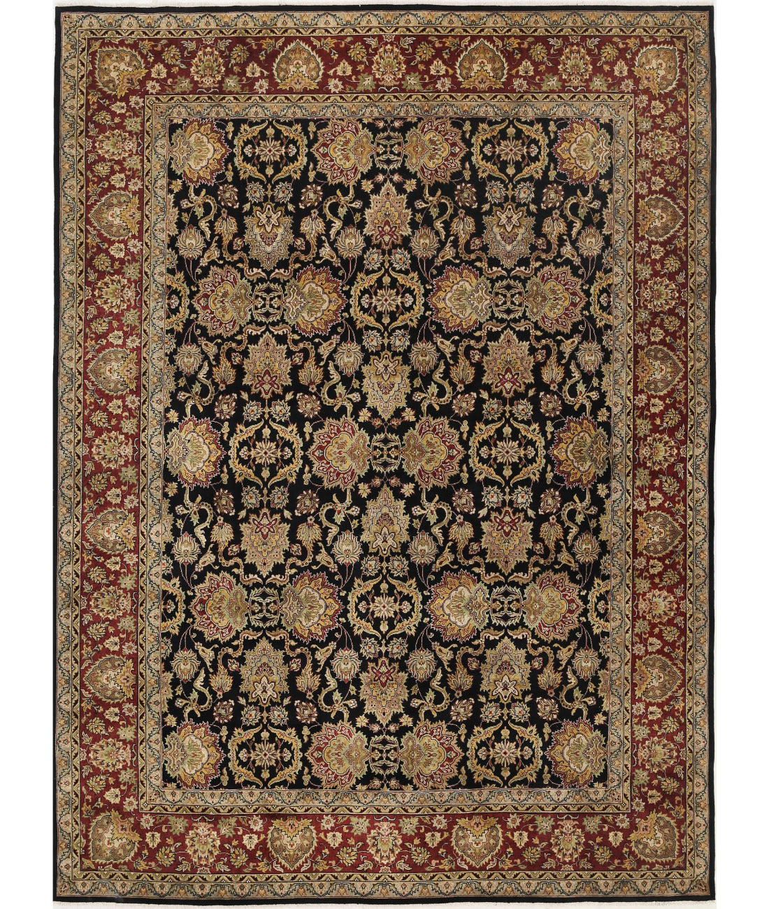 Ziegler 10'0'' X 13'9'' Hand-Knotted Wool Rug 10'0'' x 13'9'' (300 X 413) / Black / Red